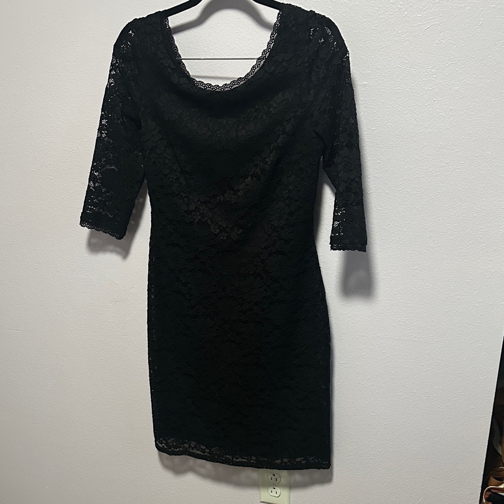 Eliza J Black Lace Cocktail Dress